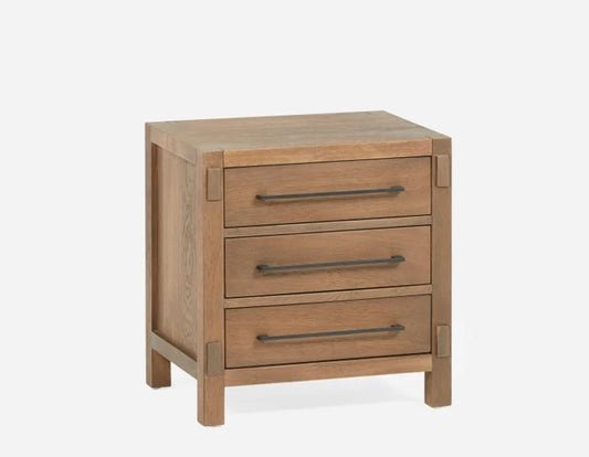 SKU - BL-BS-002 (3 drwr wooden bedside)